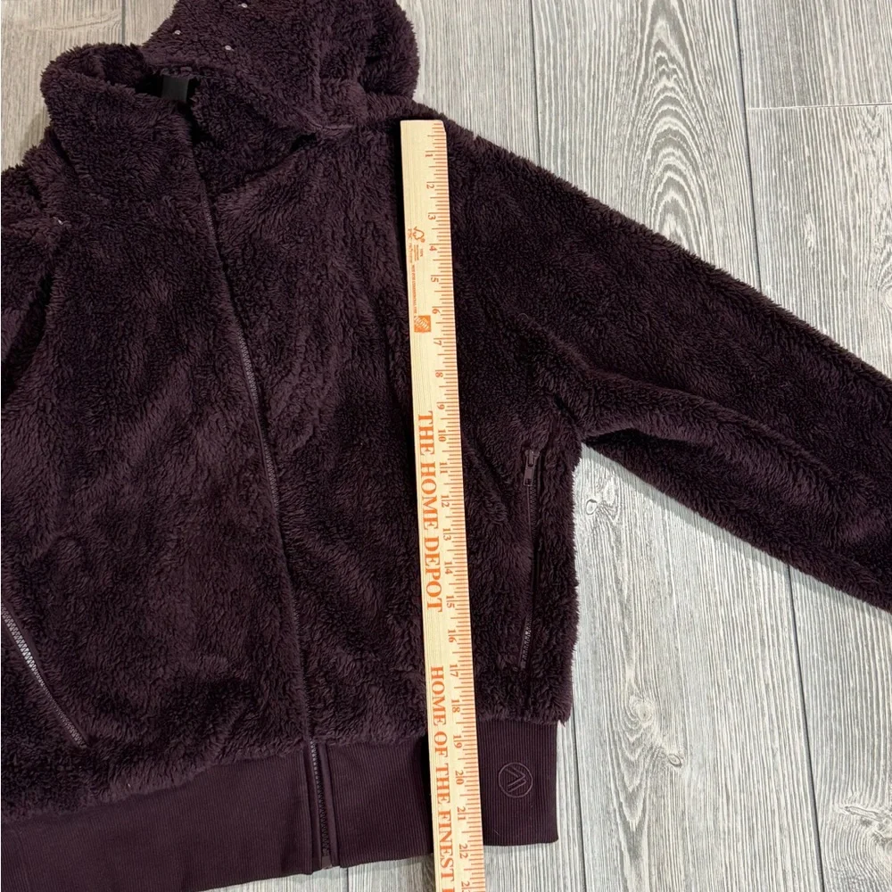 Savvi Amy Sherpa Jacket with Hood, Size Medium, Color Eggplant - Picture 6 of 13